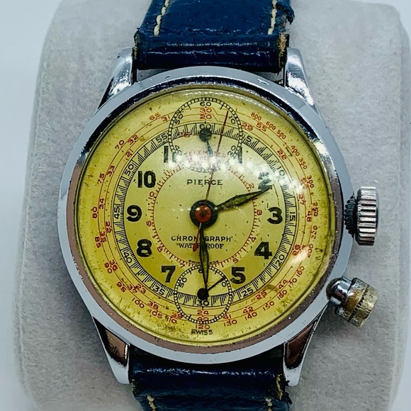 SOLD Vintage Swiss made Pierce Pilots chronograph - Picture 4 of 8
